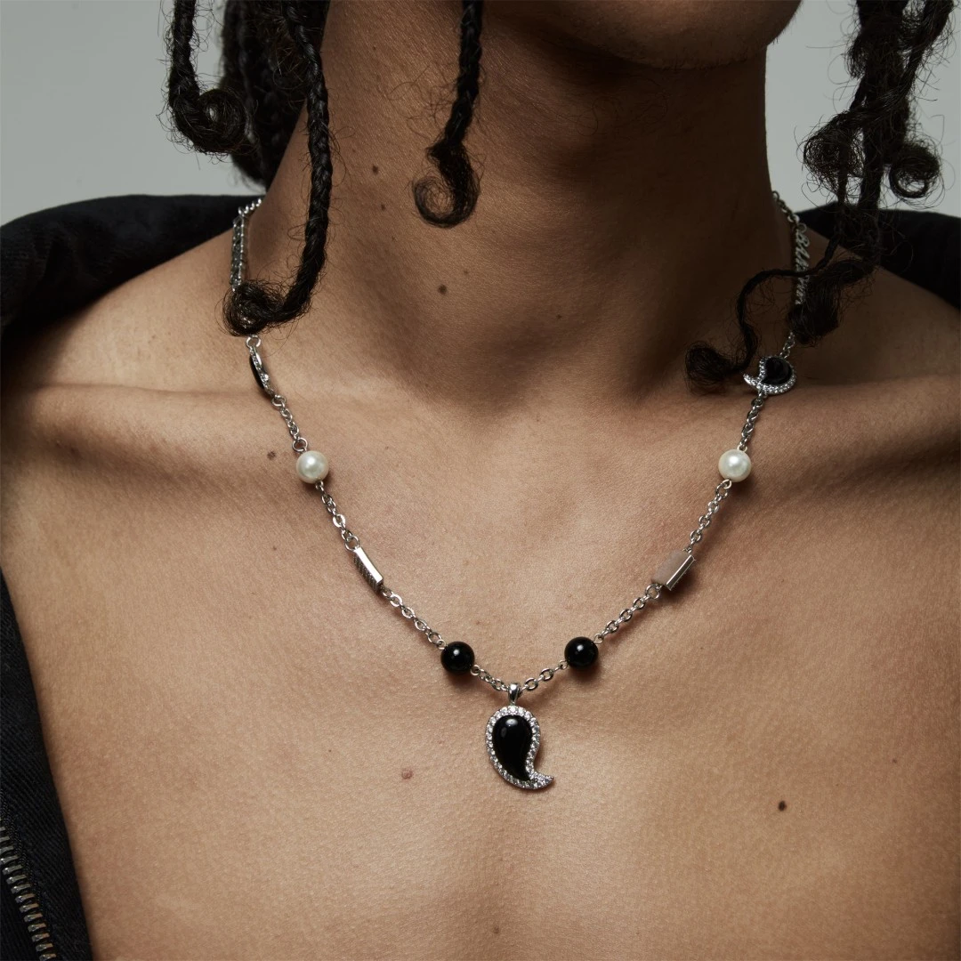 ICEGANG 铜合金合成锆石项链 欧美嘻哈原创个性腰果花项链国潮