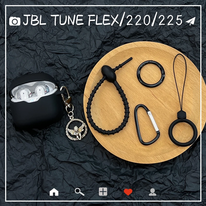 个性天使适用JBL TUNE FLEX保护套小晶豆蓝牙耳机壳TUNE220TWS充