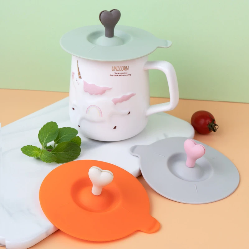 001发2个食品级硅胶杯盖防漏防尘