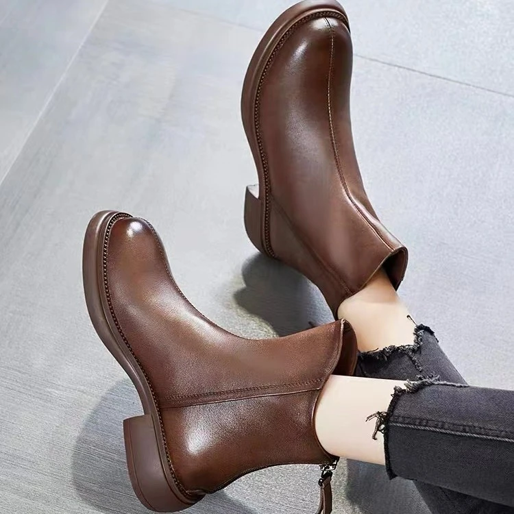 2023秋季新款英伦风马丁靴  时尚休闲百搭复古显高瘦瘦靴短靴秋冬