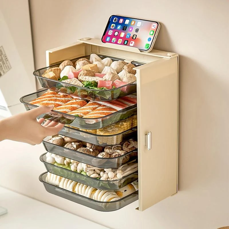 橱明星厨房备菜盘家用壁挂式折叠多功能配菜盘免打孔置物收纳架