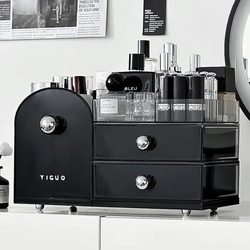 化妆品收纳盒亚克力梳妆台护肤品置物架大容量口红眉笔分格整理盒