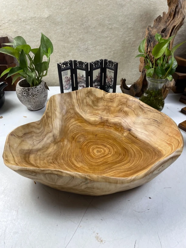 实木香杉木果盘  水果盆干果零食盆 揉面盆   创意客厅家用原生态
