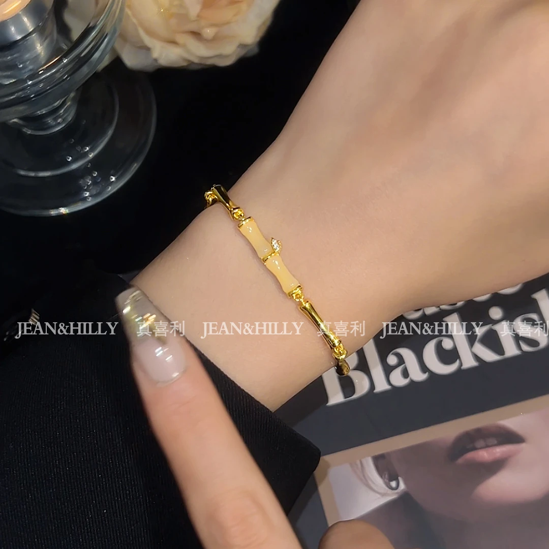 真喜利 【竹节】手链 竹子手链首饰女款氛国感配饰小众美拉德配饰