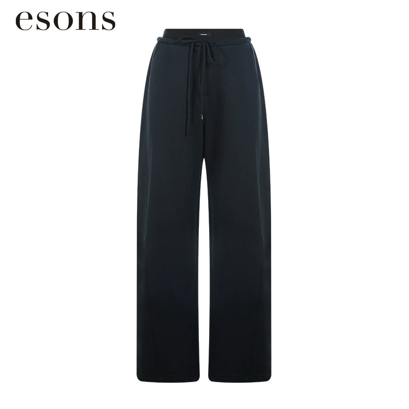 esons/爱城市【商场同款】法式橡筋裤腰抽绳休闲直筒卫裤35851180