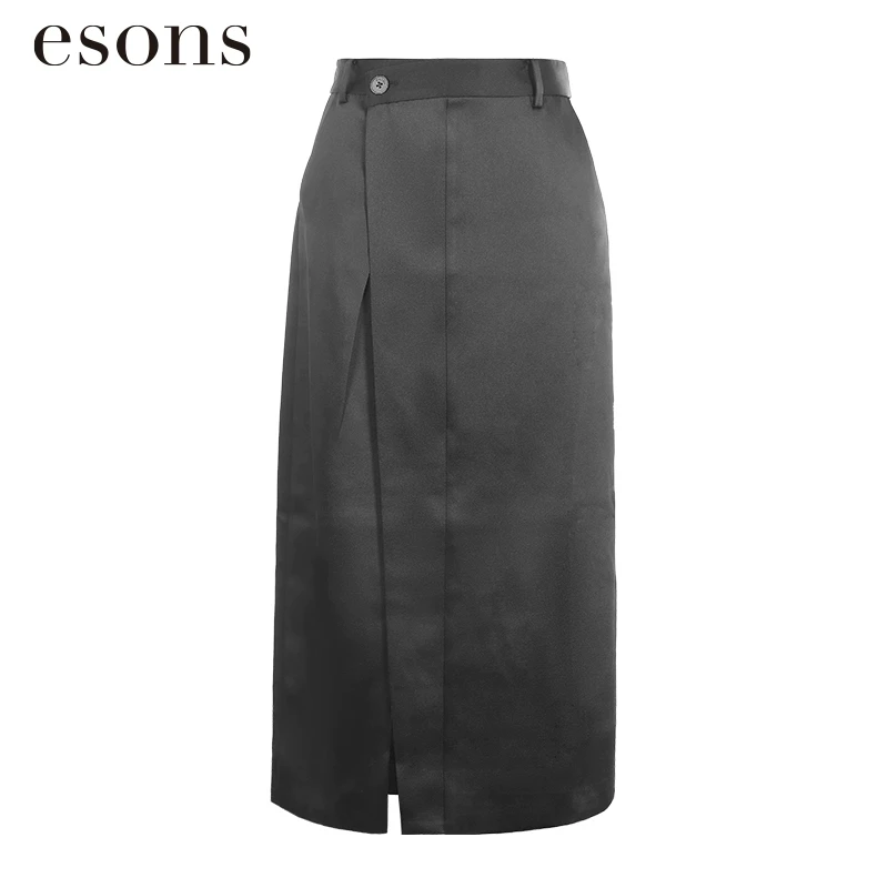 esons/爱城市【商场同款】法式层次拼接女士直筒半身裙35845420