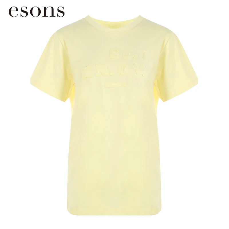 esons/爱城市【商场同款】法式简约百搭圆领短袖宽松T恤35529290