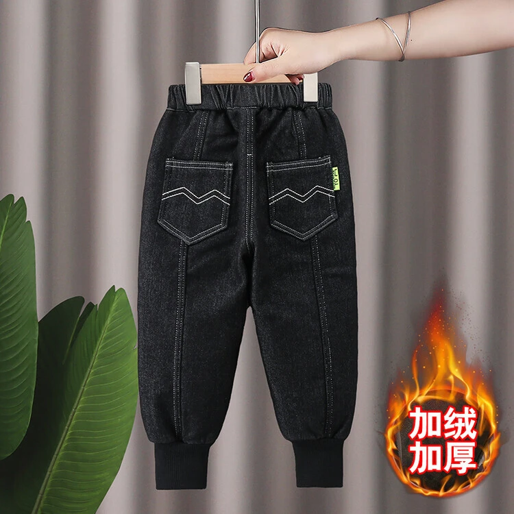 男童牛仔裤加绒儿童裤子男童2023新款爆款男童潮流帅气裤子宝宝牛