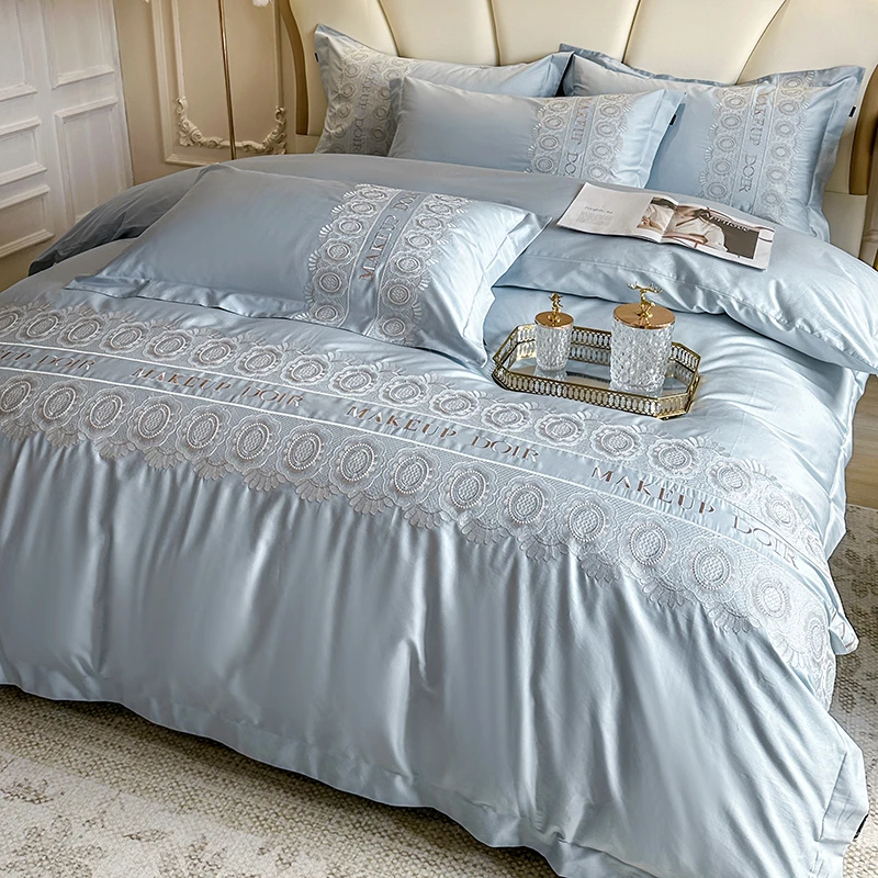 法尔蔓  100支全棉匹马棉长绒棉高端刺绣法式工艺款轻奢四件套