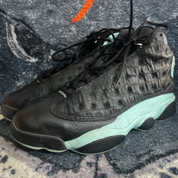 44码aj13薄荷绿高帮篮球鞋侧有轻微开胶