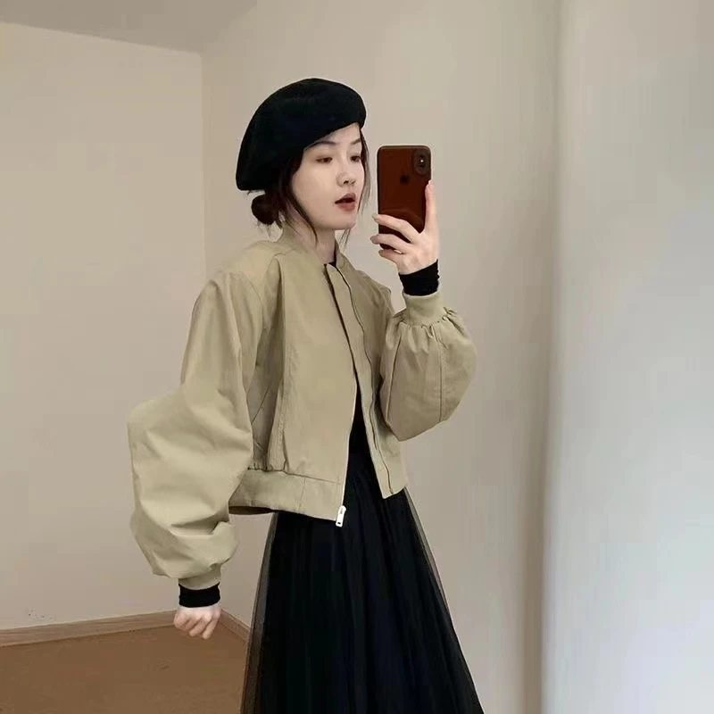 气质时尚小个子棒球服2025春秋新韩版显瘦设计短款百搭上衣外套女