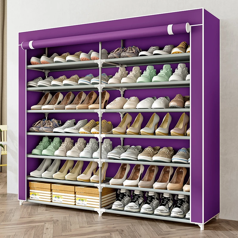 鞋架子家用门口简易布艺鞋柜防尘罩遮挡帘多层宿舍爆款2023大容量