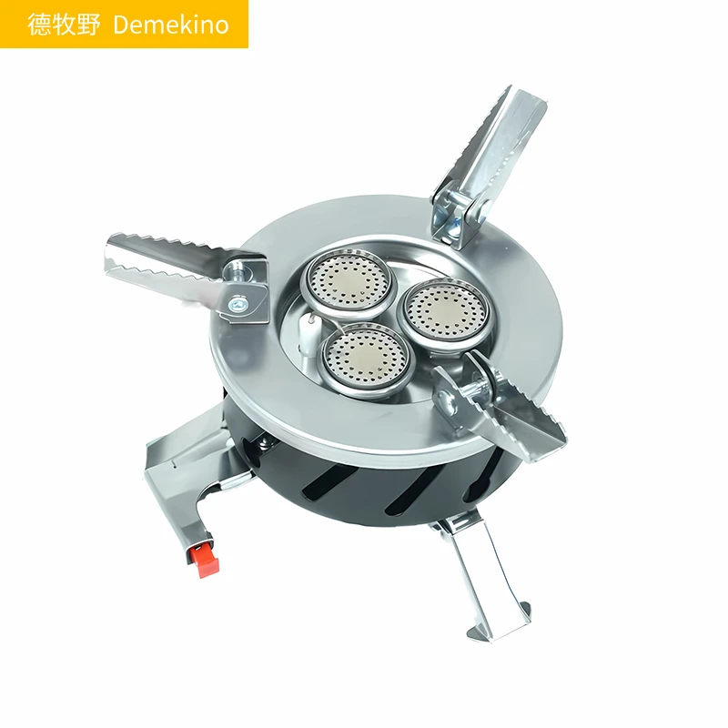德牧野户外野餐炉具野营猛火三星炉火力强劲易收纳