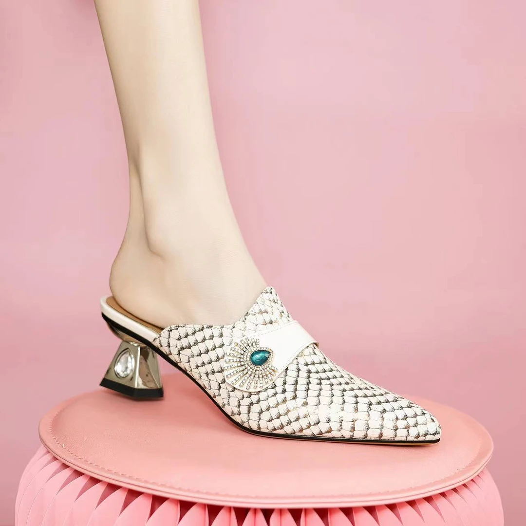 2024新款凉鞋 时尚百搭 夏季镂空 半拖尖头凉拖  x10-r2212  0035