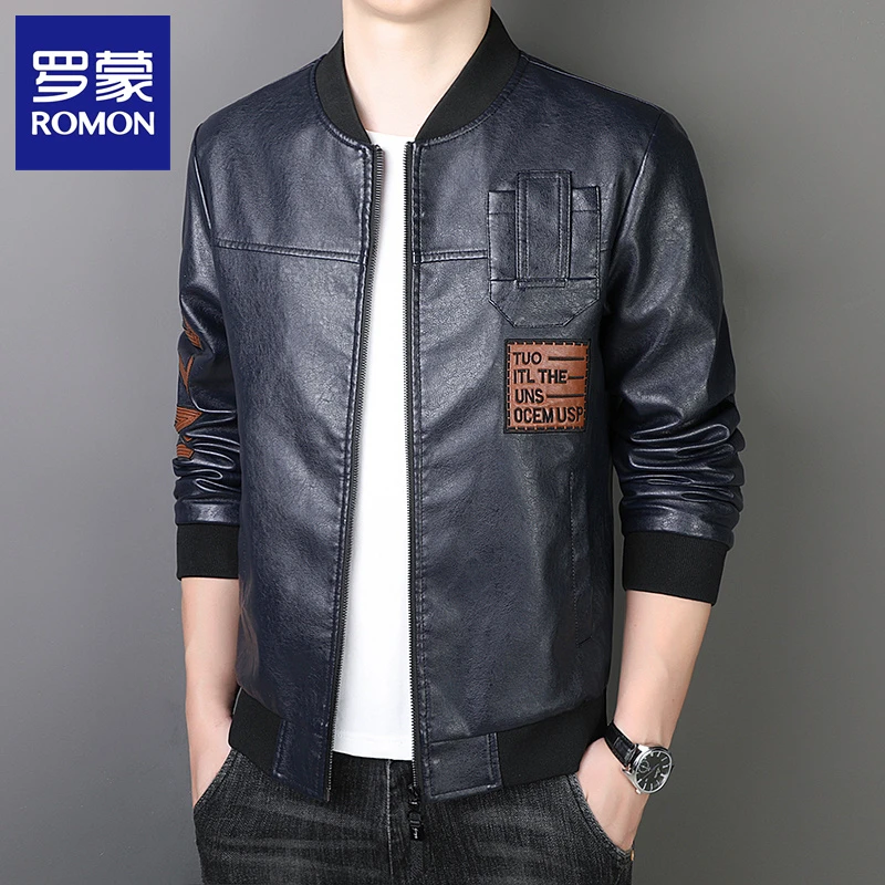 罗蒙正品皮衣男秋季宽松帅气男士皮夹克机车外套秋冬新款潮流痞帅