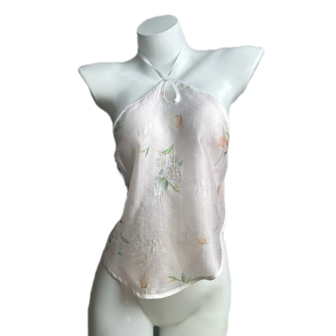 2024新款珍珠纱无袖吊带肚兜睡衣