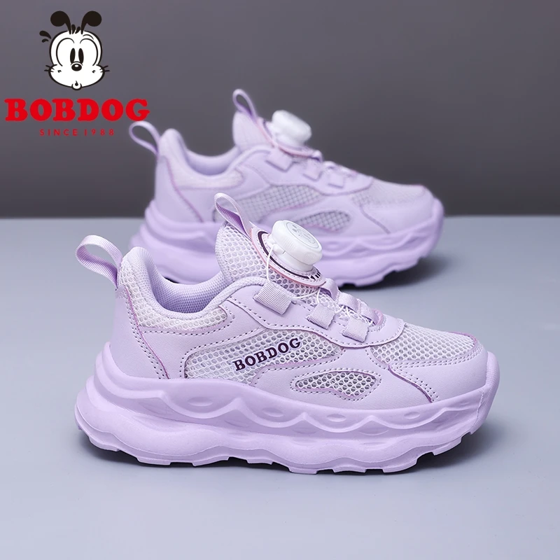 巴布豆童鞋女童夏季潮款儿童透气单网运动鞋中大童镂空网面跑步鞋