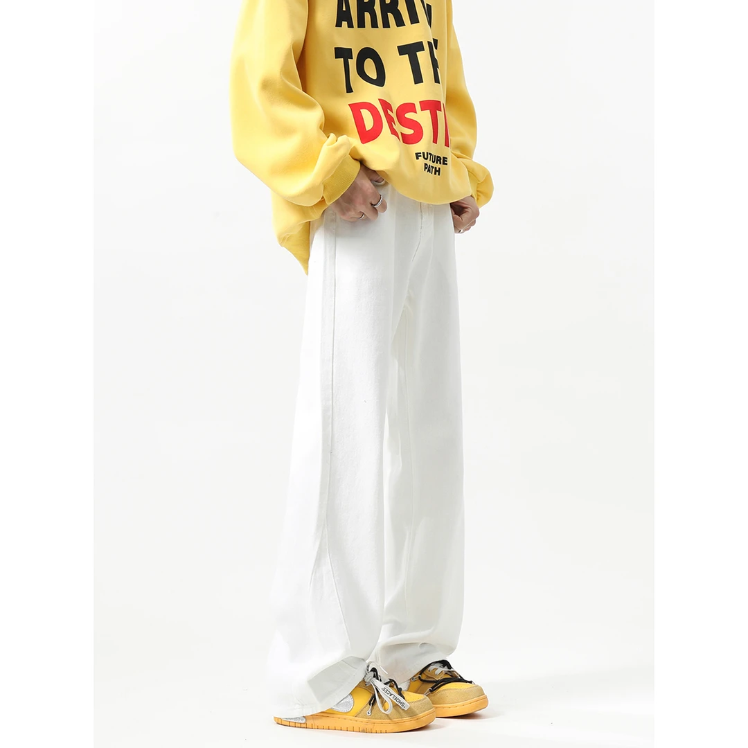 York Zoom秋季新品美式高街显高显瘦微喇牛仔裤长裤百搭黑色白色