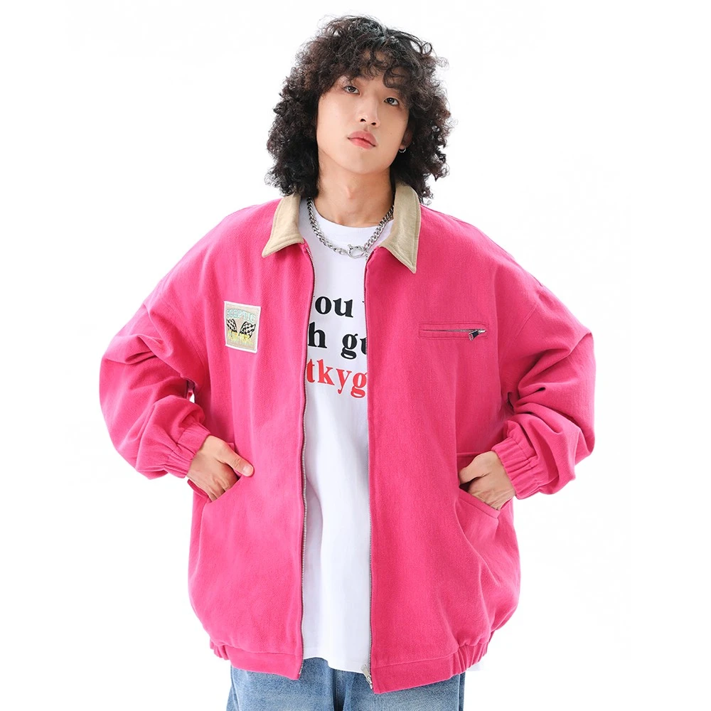 秋季新品美式工装复古立领夹克外套宽松日系休闲情侣时尚百搭运动