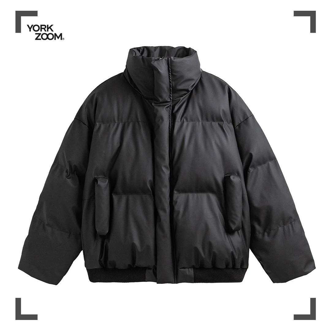 York Zoom秋冬潮流短款cleanfit保暖加厚立领pu皮ins棉服外套棉衣