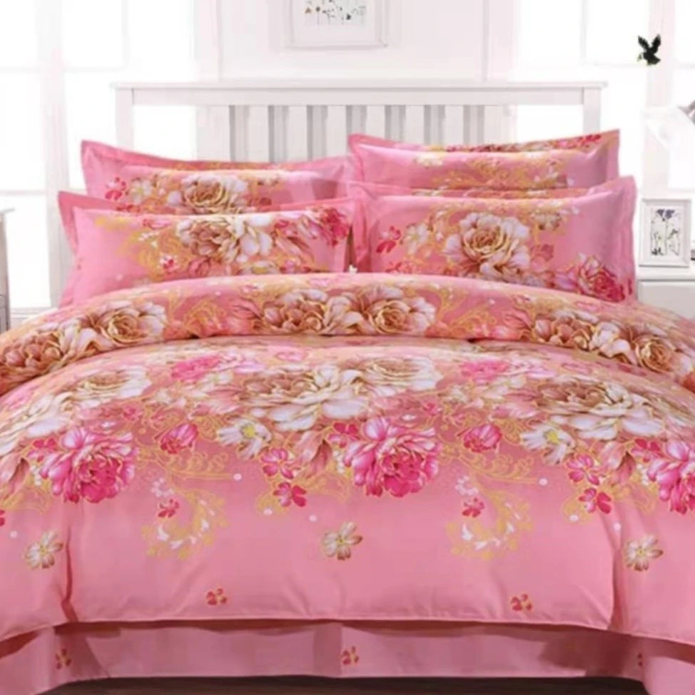 粉牡丹水洗被套2米*2米3