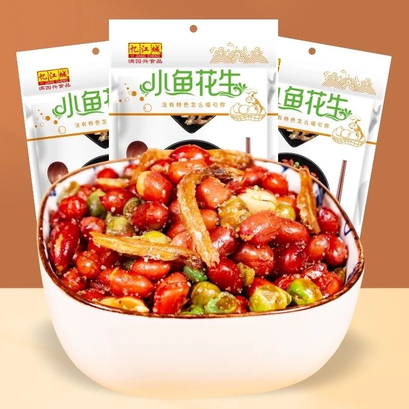 忆江城满园兴小鱼花生140g网红小鱼干下酒零食花生米