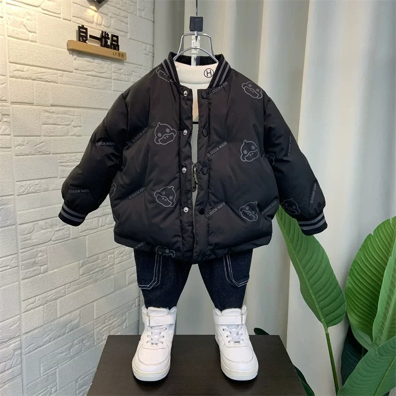 男童棉服2023新款儿童炸街棒球服棉衣酷帅宝宝秋冬季加厚棉袄外套