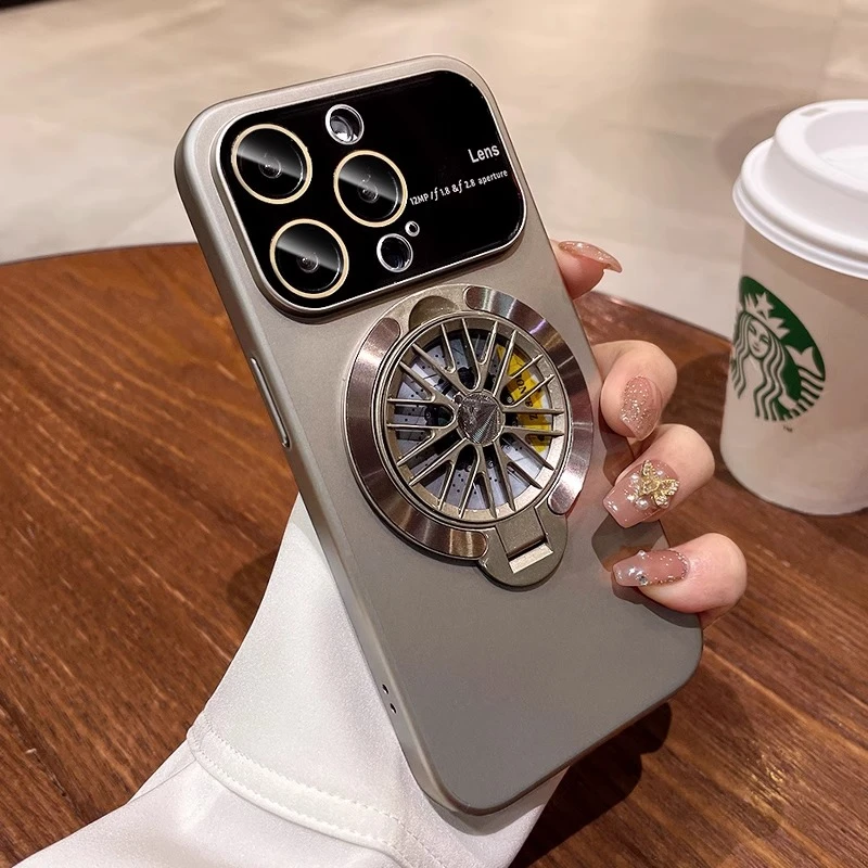 旋转陀螺支架苹果15手机壳大视窗14promax个性磁吸保护套iPhone13