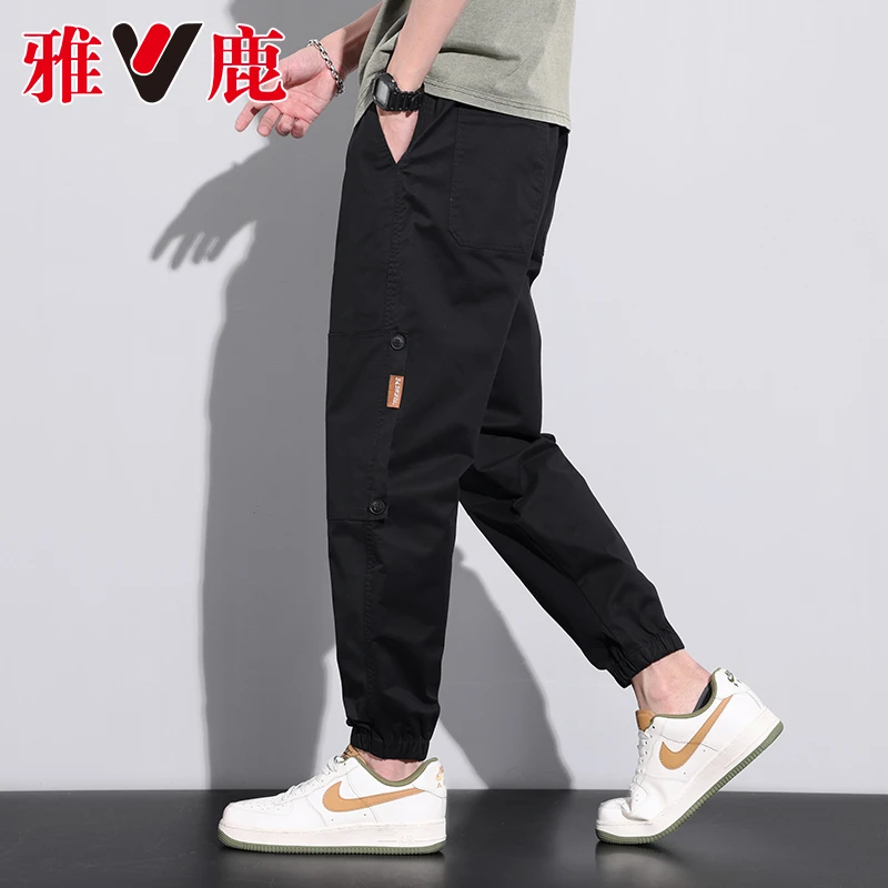 V/雅鹿牛仔裤男士束脚薄款2023夏季新款休闲九分裤男装503
