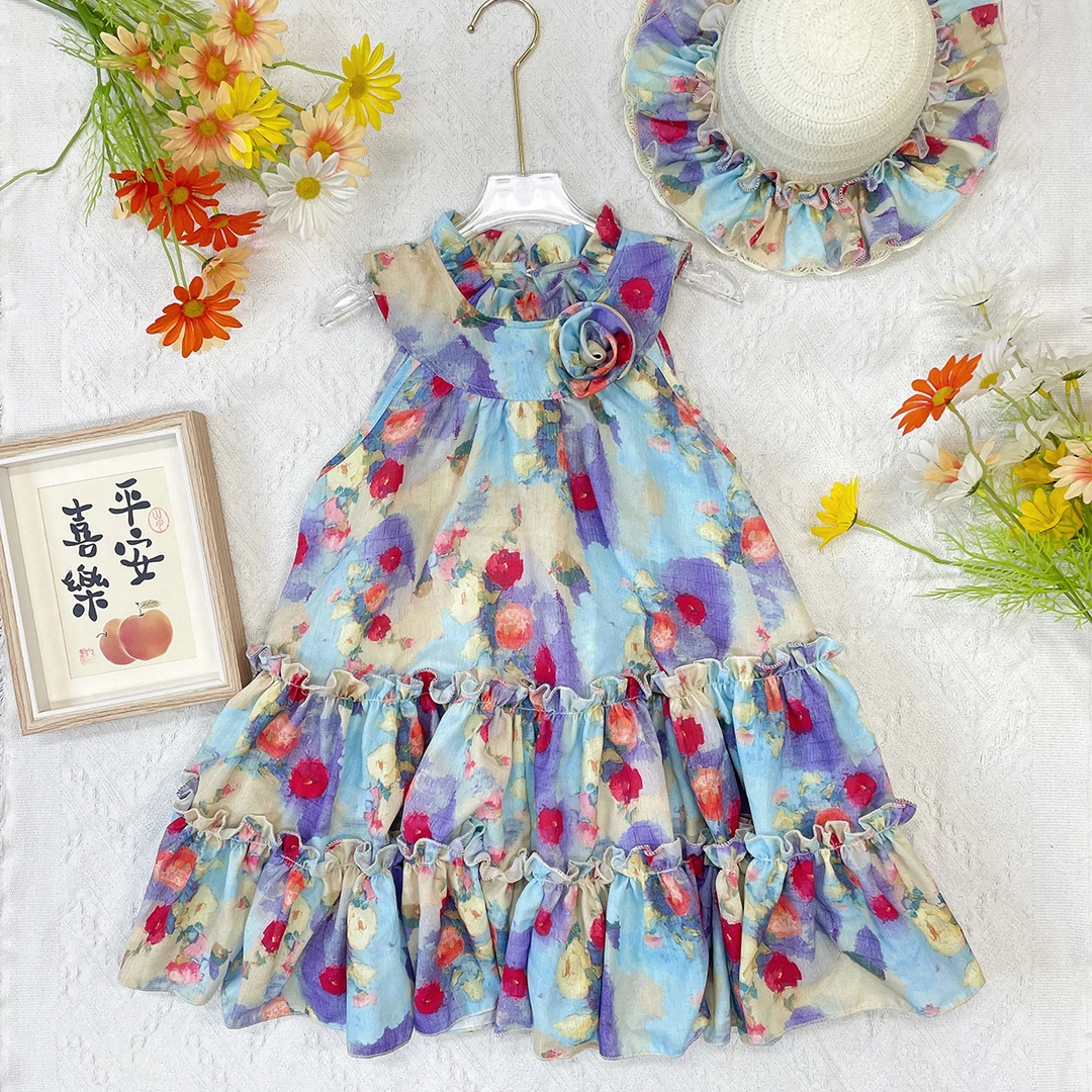 连衣裙女童夏季新款2024短袖潮款女孩公主裙高端裙子气质裙子