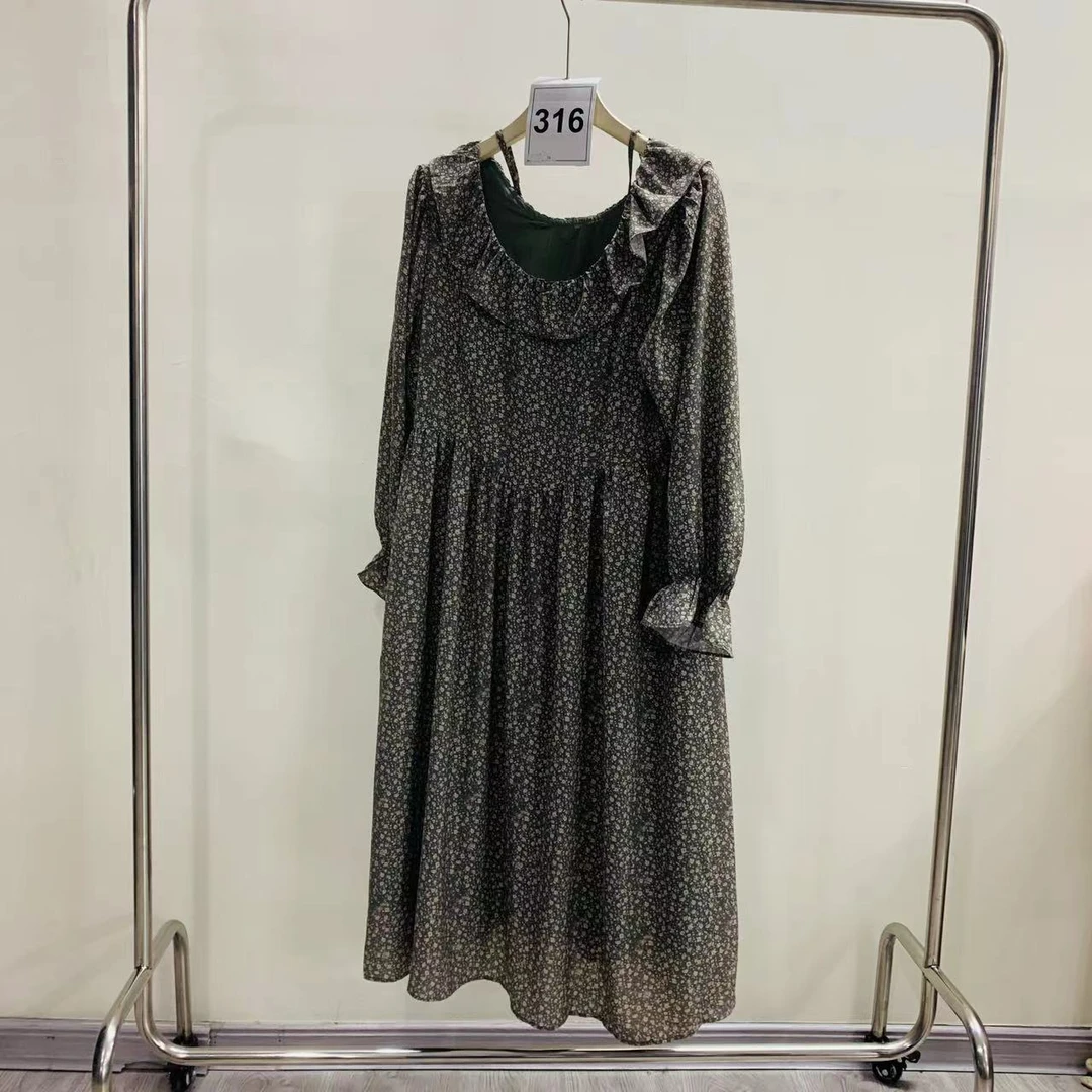 316-90598-大码连衣裙碎花长裙