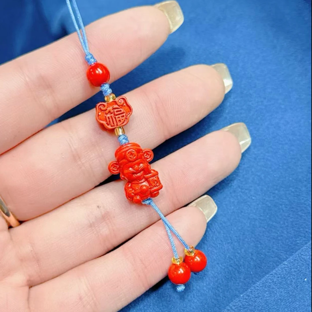 含辰砂工艺品小雨专享【珍藏级】朱砂手机挂