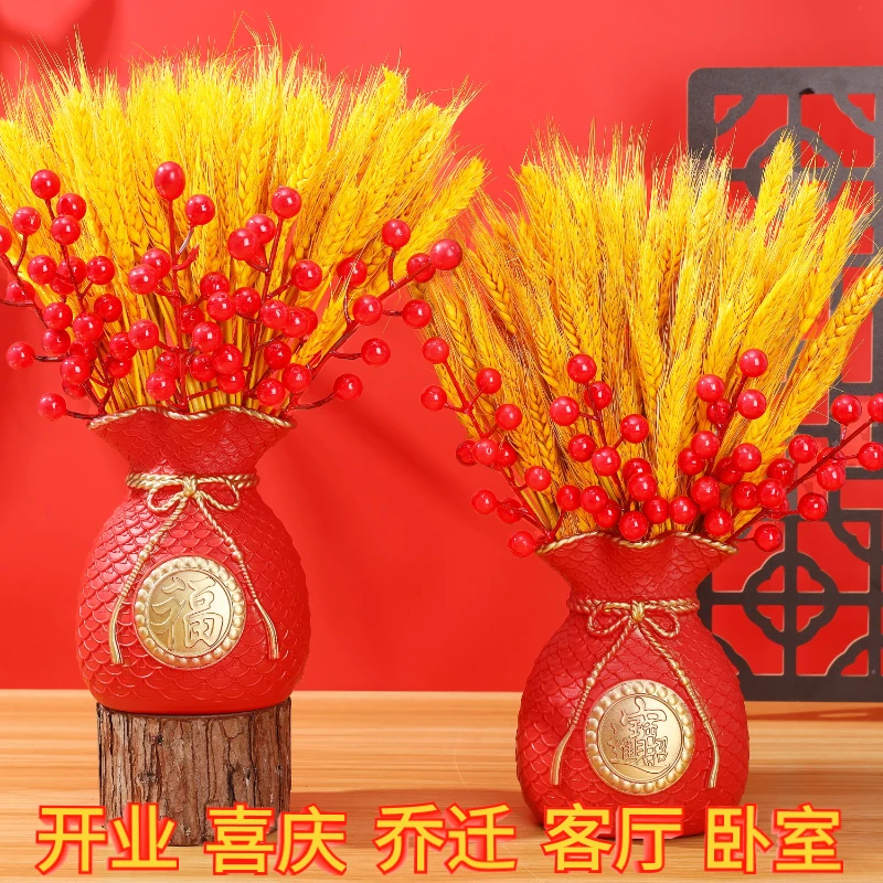 天然干花束福袋入门玄关装饰客厅摆件礼物乔迁开业大麦仿真花