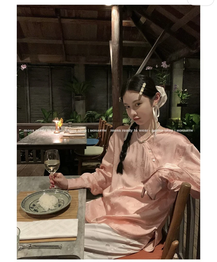 MONA显瘦衬衫国风连衣裙子时尚设计感小众高级感套装女2024年新款