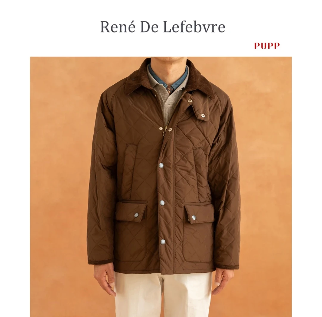 René De Lefebvre经典Bedale猎装户外复古秋冬绗缝夹克棉服外套