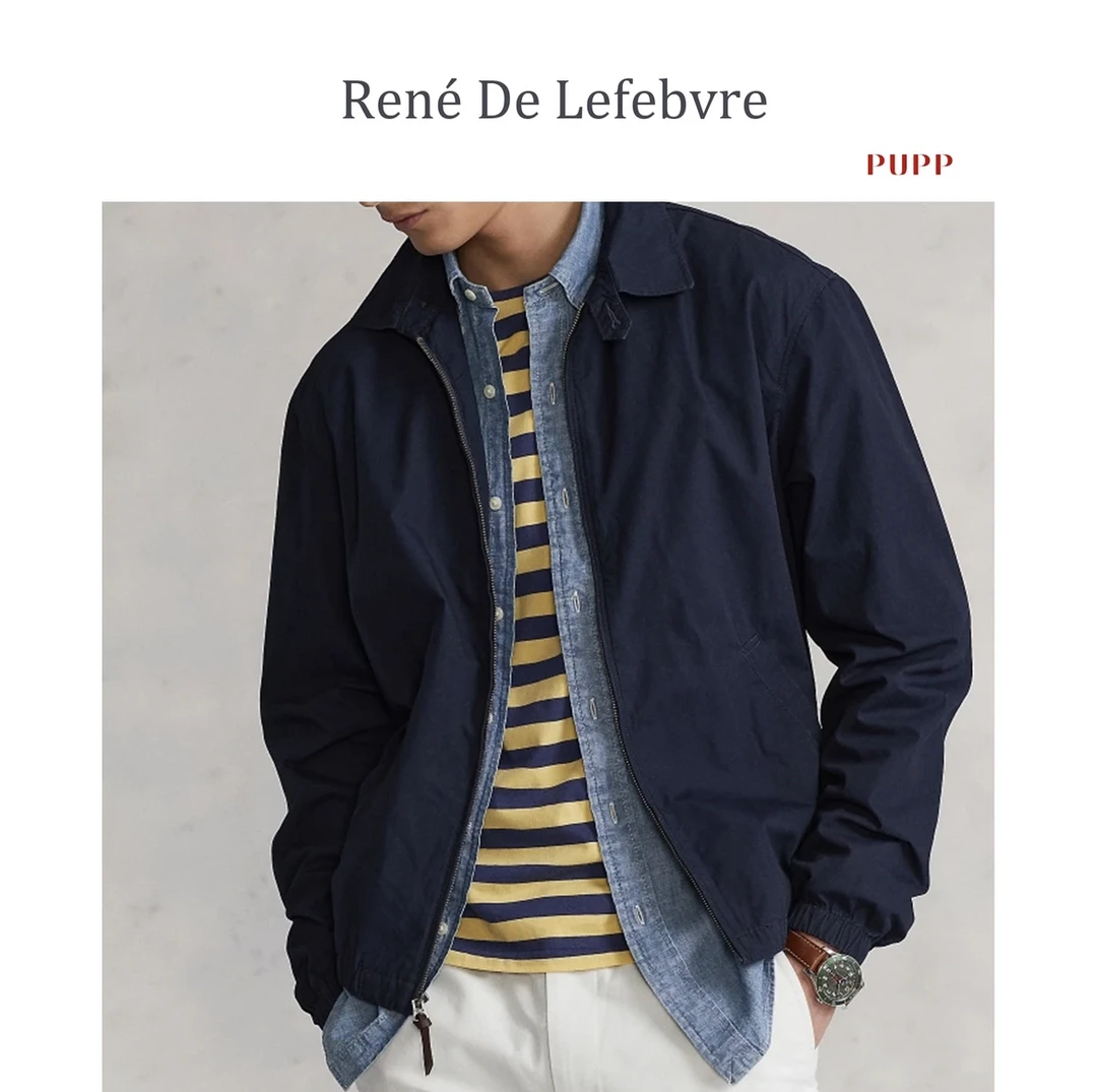 René De Lefebvre美式百搭复古翻领夹克高品质宽松秋季休闲男秋季