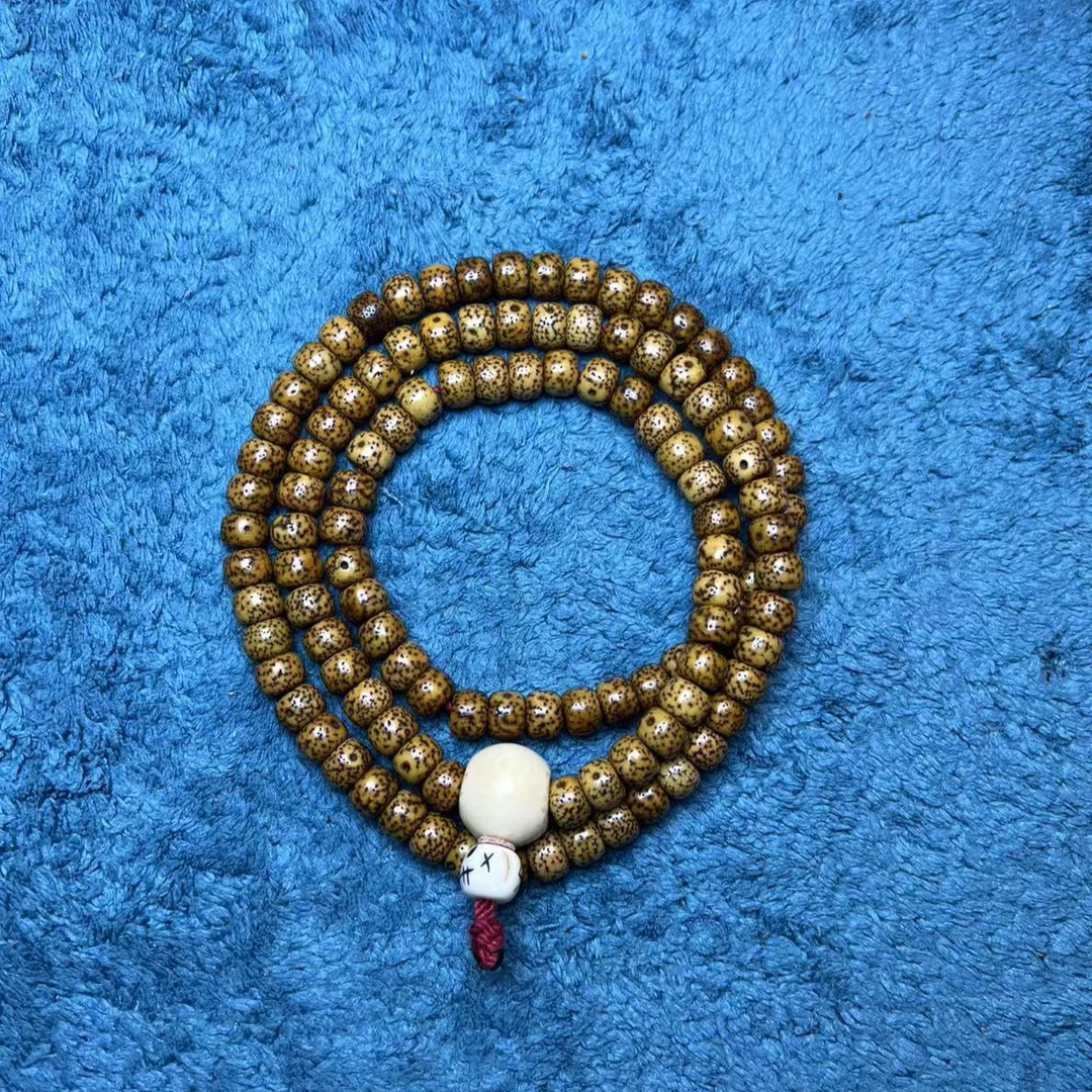 嘎哩吧藏传文玩大年份星月菩提108念珠纯手盘