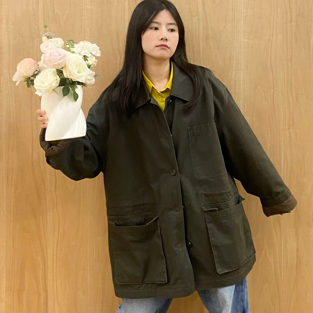 【茉舍】YEARLY PLAN 乌木棕夹克休闲宽松棉服 P4DJKT1464-2800