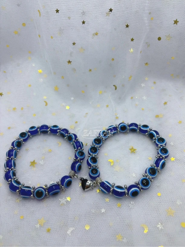 【一对儿到手两个】恶魔之眼koz白色情侣手链ins百搭时尚蓝色欧美