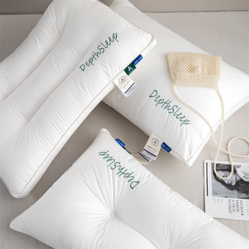 A类全棉纯棉枕头枕芯护颈椎助睡眠单人学生宿舍酒店一对套装家用