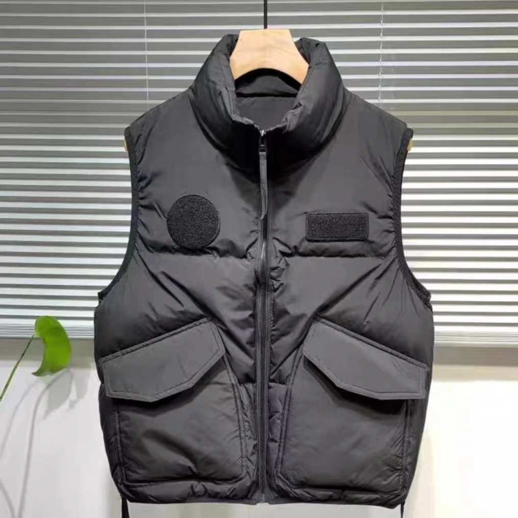 日系立体大口袋棉衣马甲男加厚立领棉服坎肩保暖宽松工装外套男款