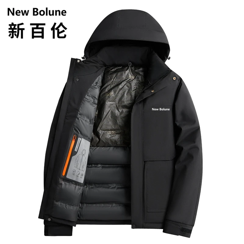 NEW BOLUNE/新百伦棉衣男女户外休闲加厚情侣防水连帽服保暖男款