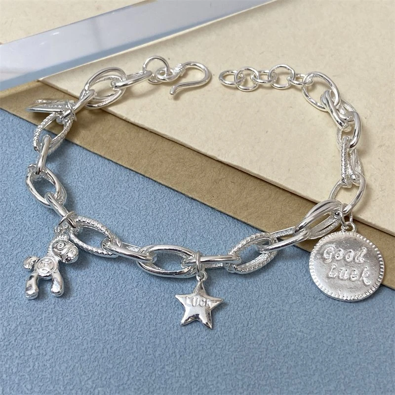 足银手链 999马上有钱女新款纯银招财银珠转运手串小众手饰送礼物