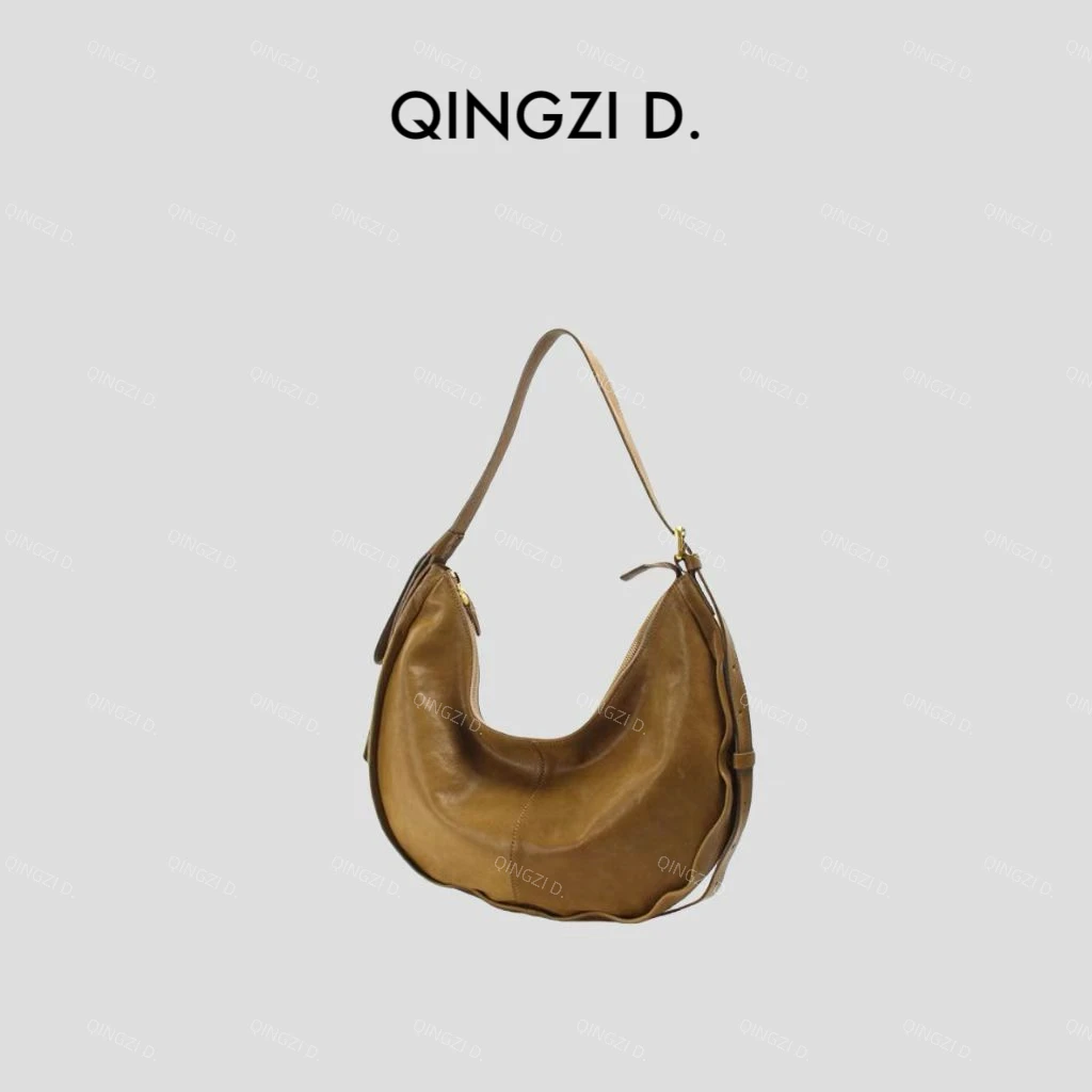 QINGZI DONG【大月亮】新品斜跨单肩大容量月牙包20157