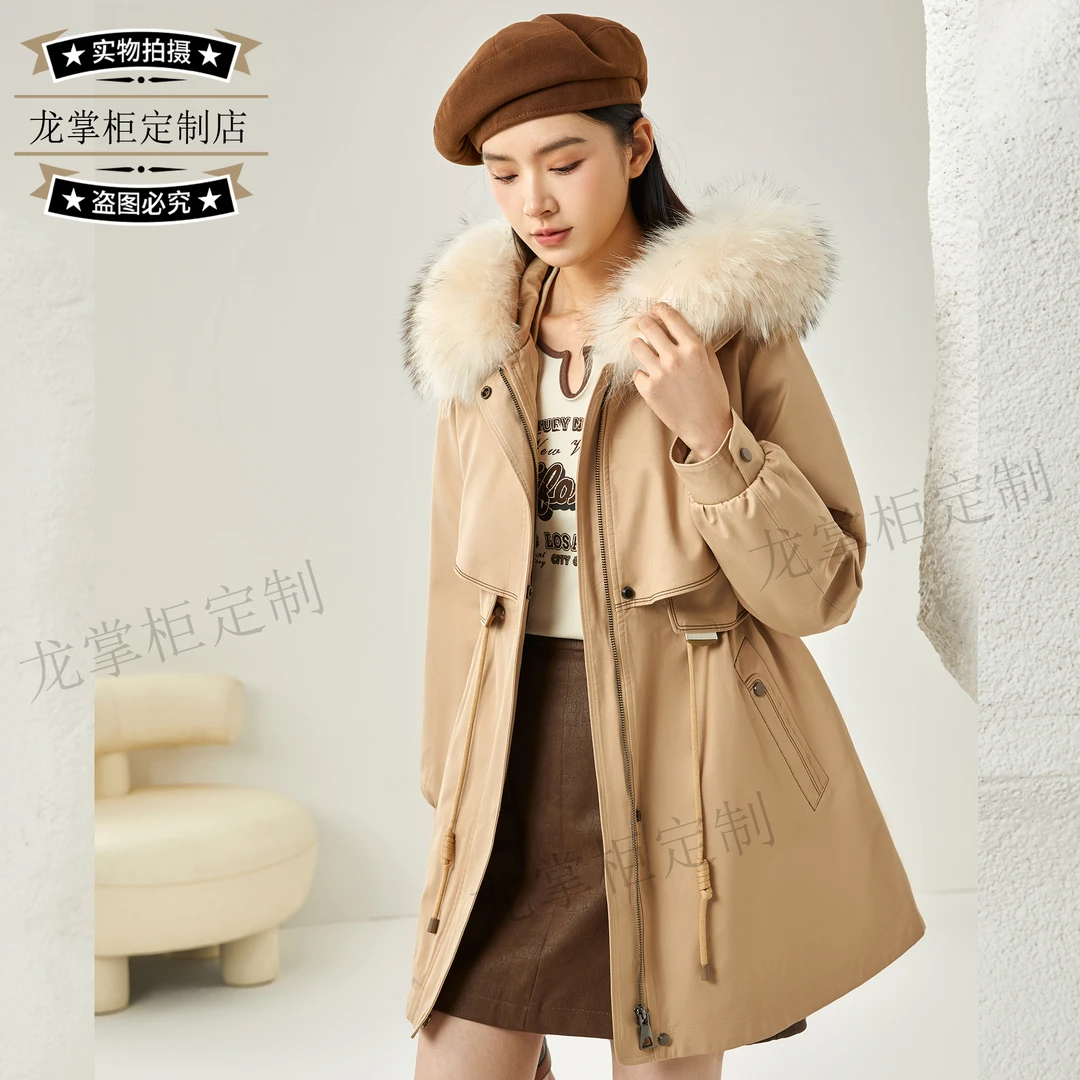 【龙掌柜Ⅰ】24冬季新短款连帽收腰大毛领可拆卸鹅绒服派克服83975