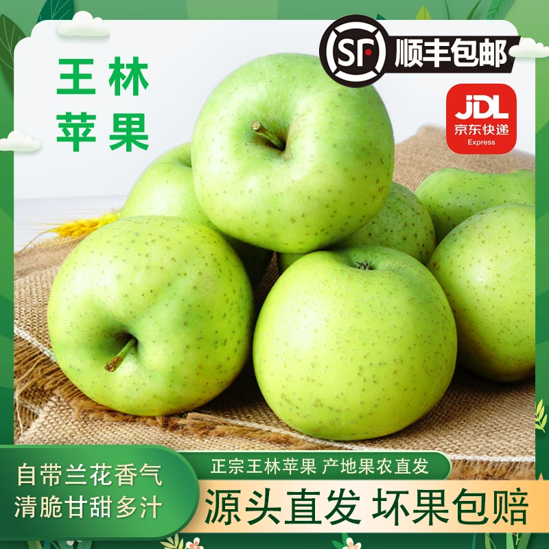 京东顺丰包邮香菲王林绿色食品雀斑王林苹果3.8-4.5斤烟台苹果