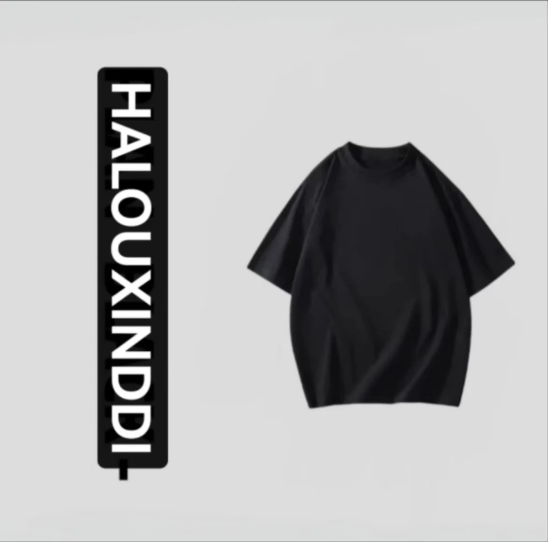 2024双纱精梳棉短袖T恤男士宽松新款夏季重磅潮牌宽松轻奢体恤