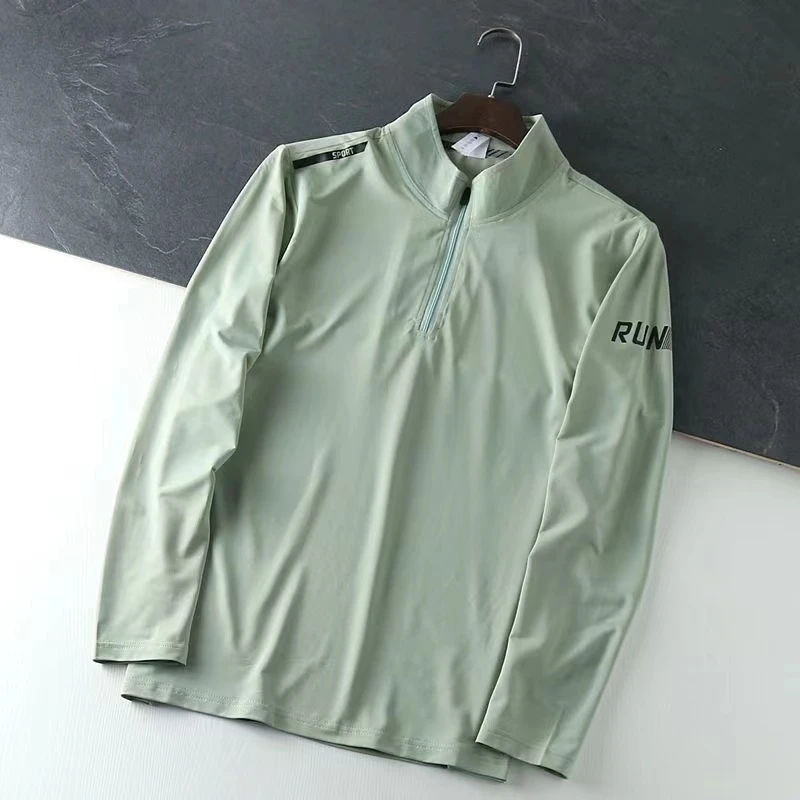 INTHEGO新款秋季户外立领卫衣半拉链速干运动跑步T恤打底衫长袖男