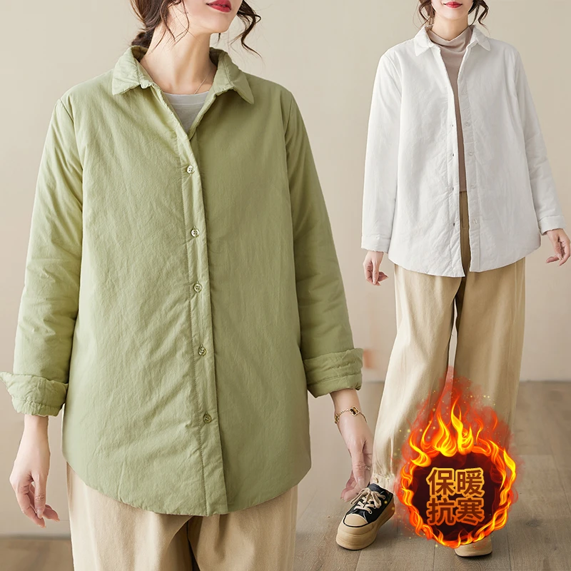 88单穿内搭软糯加厚夹棉保暖宽松显瘦小众棉服外套