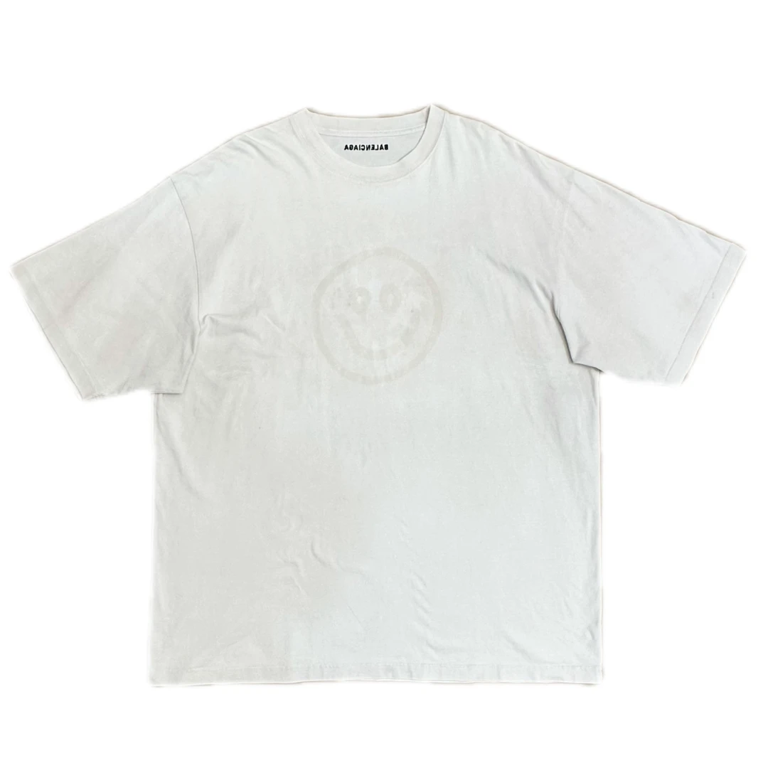 99新 Balenciaga/巴黎世家 巴黎世家米黄色笑脸印花短袖m码